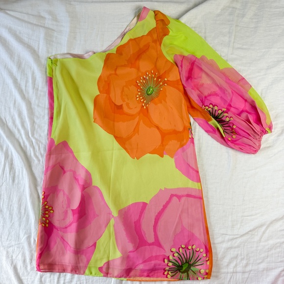 Trina Turk Colourful Off the Shoulder Mini Dress NWOT - Picture 4 of 7